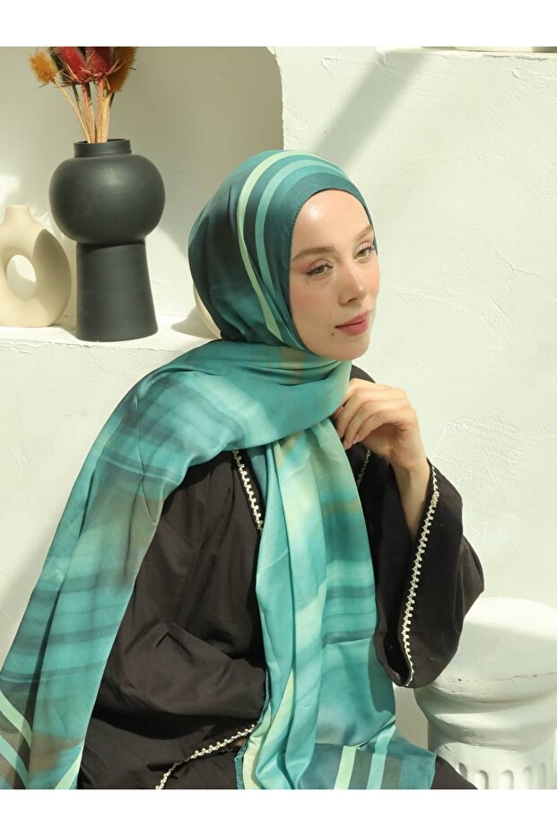 Mirea Pattern Cotton Shawl - 1
