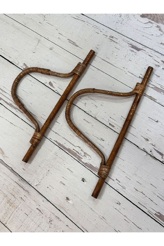 Gerçek Bambu Çanta Sapı U Model 1 Çift - 3