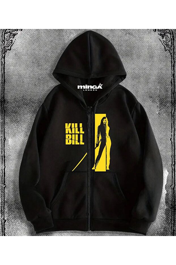 Unisex Black Kill Bill Printed Oversize Sweatshirt