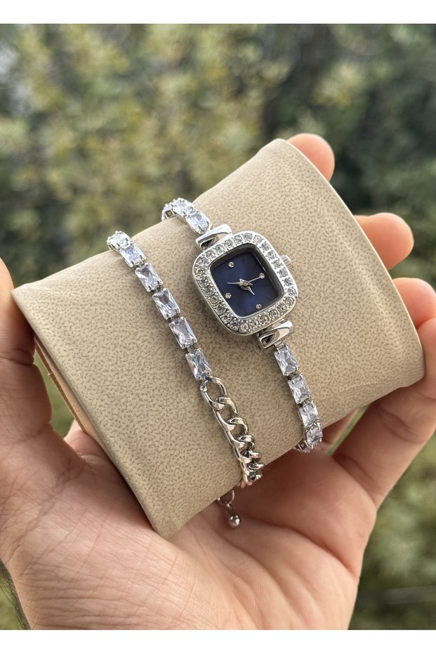 Special Series Wrist-Wrapped Zircon Baguette Stone Square Minimal Case Women's Wristwatch