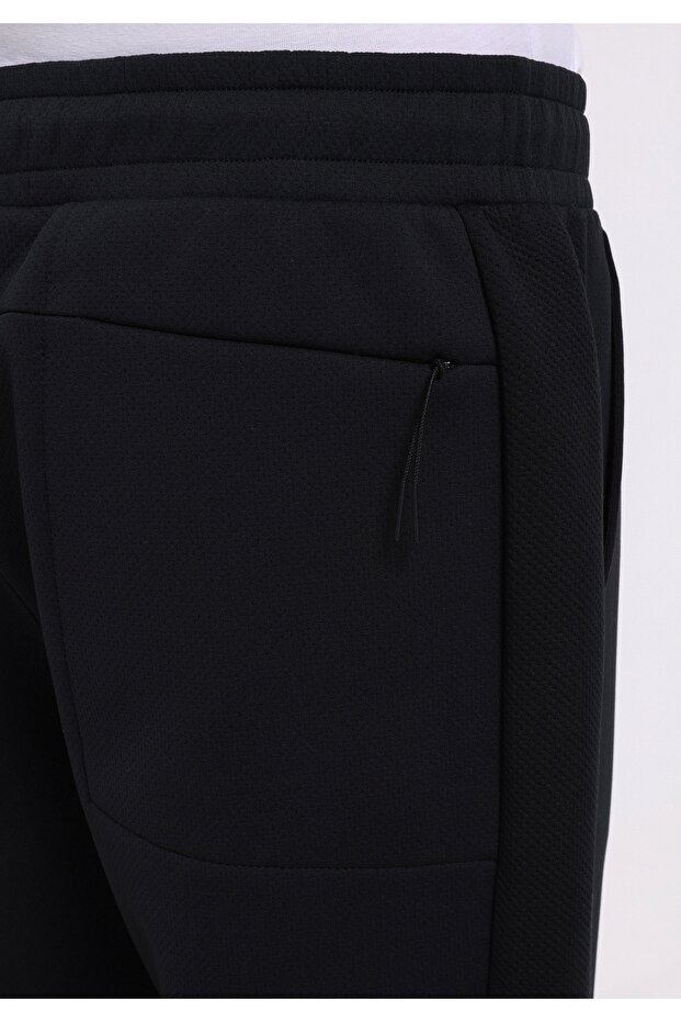 Regular Fit Orta Bel Düz Erkek Siyah Eşofman Altı - 6