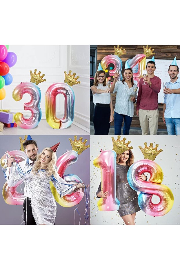 Balloons for different occasions numbers, 0, 101cm - 4