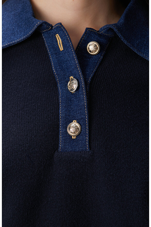 Lacivert Triko Kazak - 7