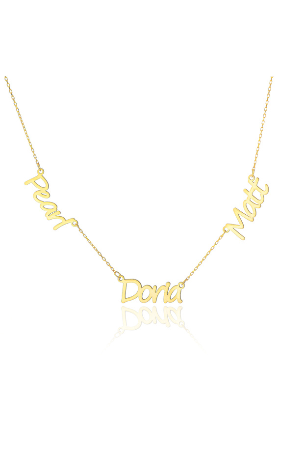 Üç İsimli Gümüş Kolye - 3