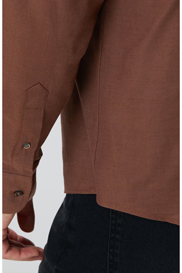 Kiremit Flanel Comfort Gömlek - 7