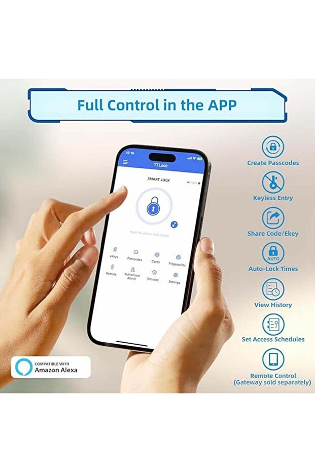 8-in-1 Smart Door Lock with Handle Fingerprint Smart Lock Digital Door Lock with Keypad Biometric - 4