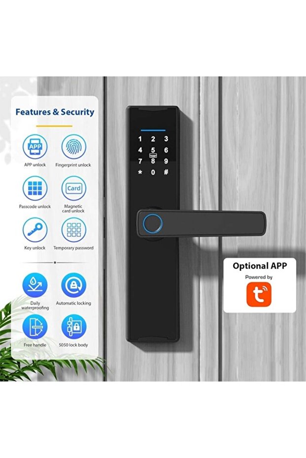 5 in 1 Smart Door Lock with Fingerprint,Passcode, IC Cards,APP Control,Physical Keys,Keypads - 2