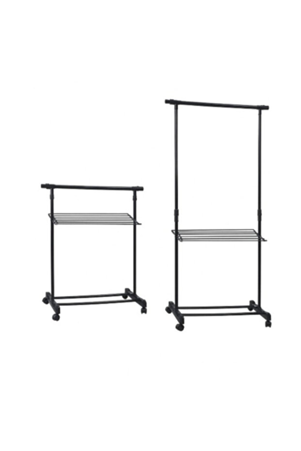 2 Level Rolling Clothes Rack with Wheels Extender - 3