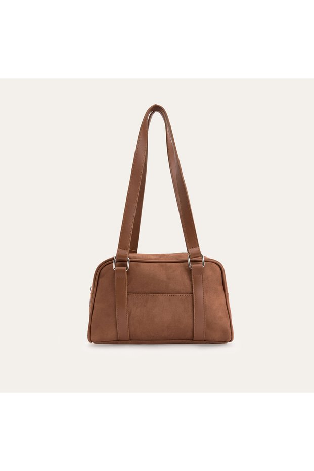 Women's Brown Suede Textured Handbag