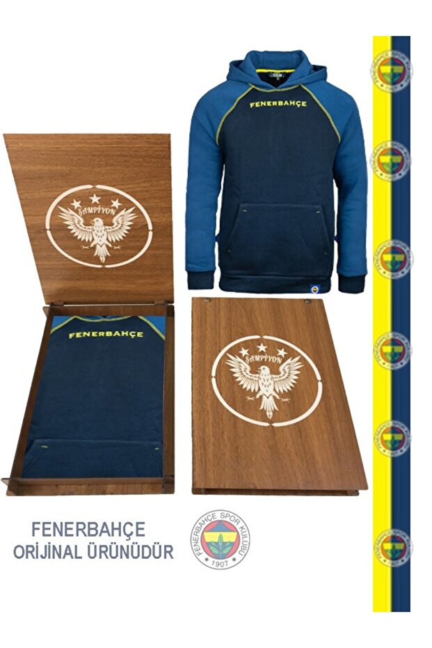 Original Navy Blue Hooded Sweatshirt with Gift Wooden Box