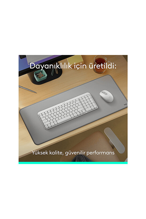 MK250 Kablosuz Bluetooth Kablosuz Klavye ve Mouse Seti Beyaz - 5