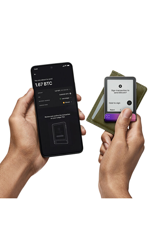 Flex Nebula Kızılı Kripto Donanım Cüzdanı ve Recovery Key - 5