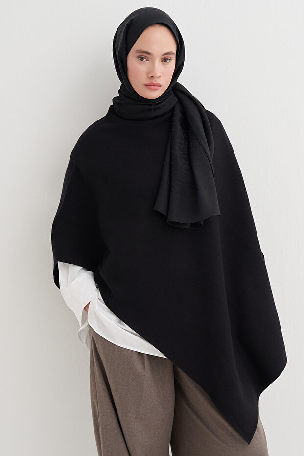 Asymmetrical Knitwear Dress Cap Black