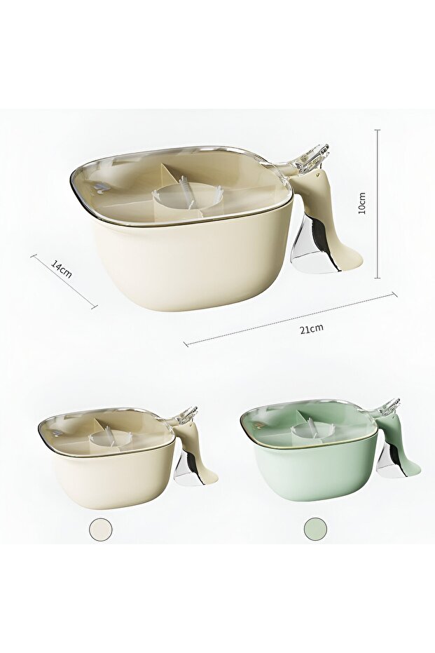 Spice Storage Box, Flippy, Household, with Stable Handle, with Lid, 4 Main Compartments, 21 x 14 x 1 - 3