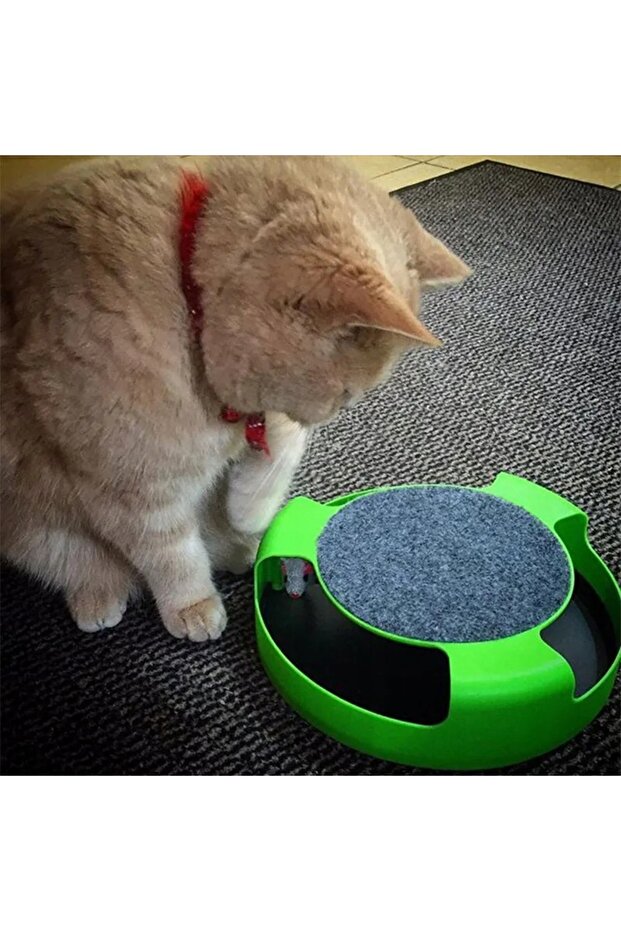 CAT TOY INTERACTIVE WHEEL WITH MOUSE SCRATCHING POSTS RUNNING MOUSE - 4