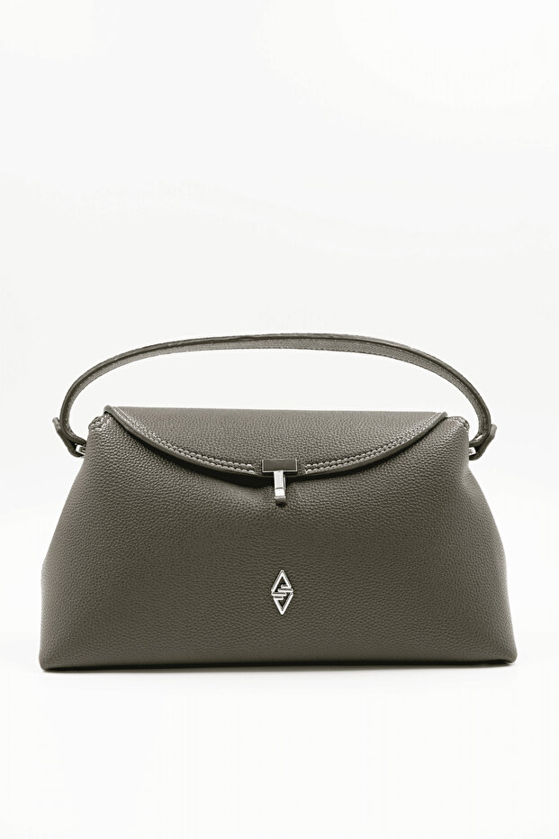 Rebeca Khaki Green Women's Handbag with Stitching Detail