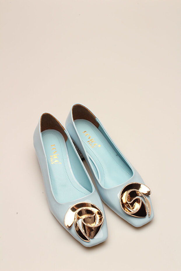 BABY BLUE RUGAN STONE WOMEN'S HEELS