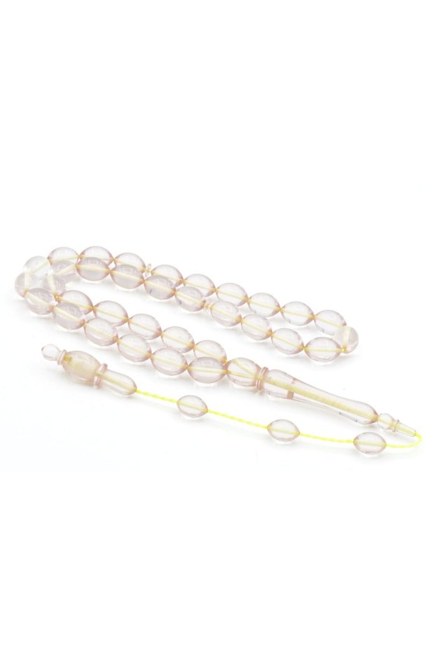 Hakan Turan Made Beyzi Cut Transparent Crimped Amber Prayer Beads