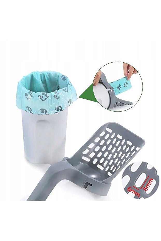 Scoop with container, handle, container, scoop for cat litter box - 4