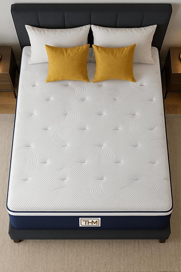 Home Mart 25CM Super King Hybrid Mattress 200x200 cm | Medium Firm Memory Foam & Pocket Coil Spring
