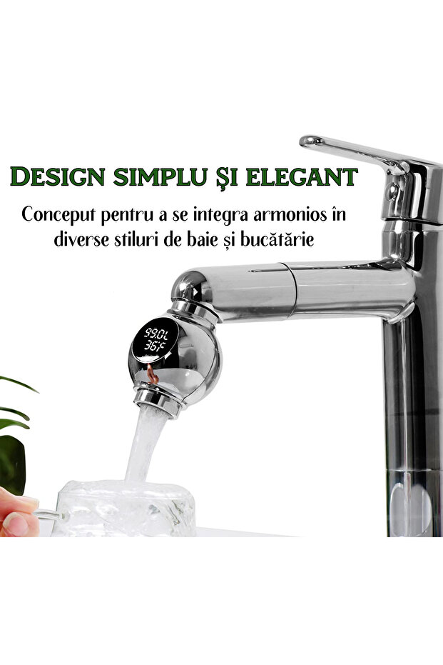 Faucet Extension with Water Temperature and Flow Display, Self-Loading Function, Universal Sink Model - 4
