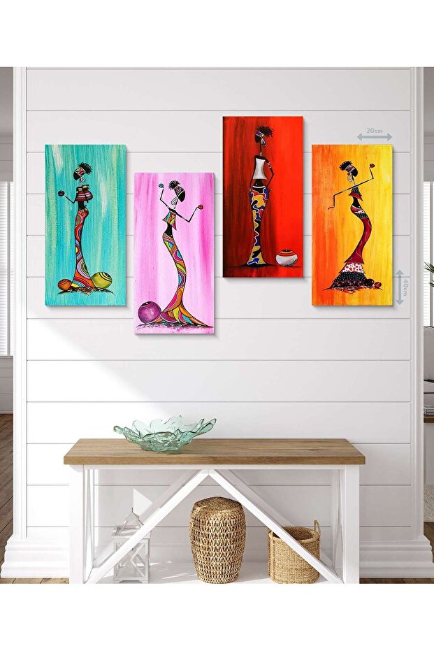 Afrikalı Kadınlar 4lü mdf tablo - 1