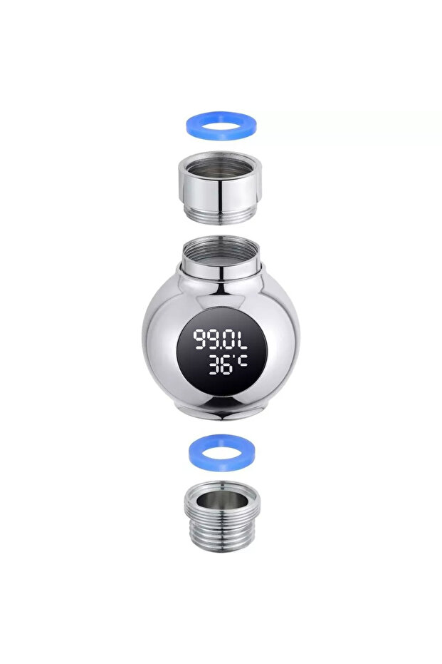 Faucet Extension with Water Temperature and Flow Display, Self-Recharging Function, Universal Shower Model - 2