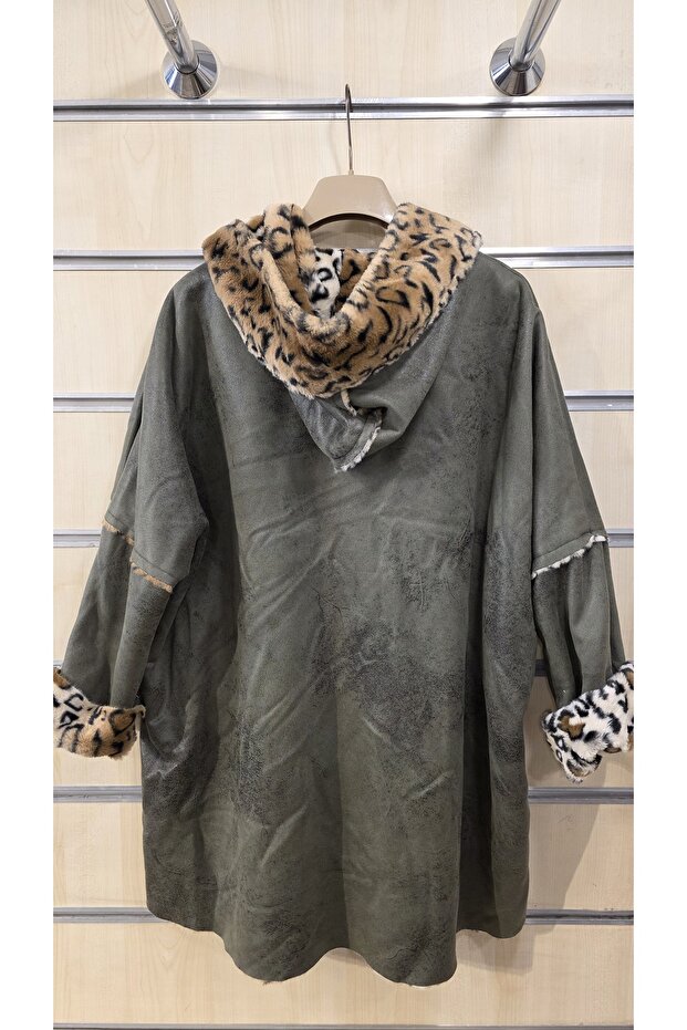 معطف من جلد النوبوك بنقشة الفهد - 6