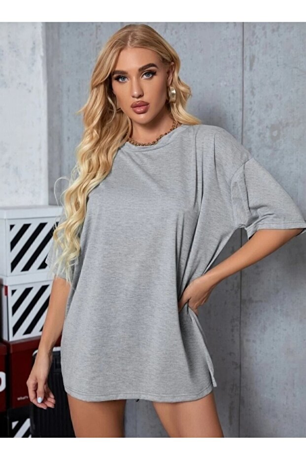 Unisex Cotton Grimelange Crew Neck Oversize Boyfriend T-Shirt