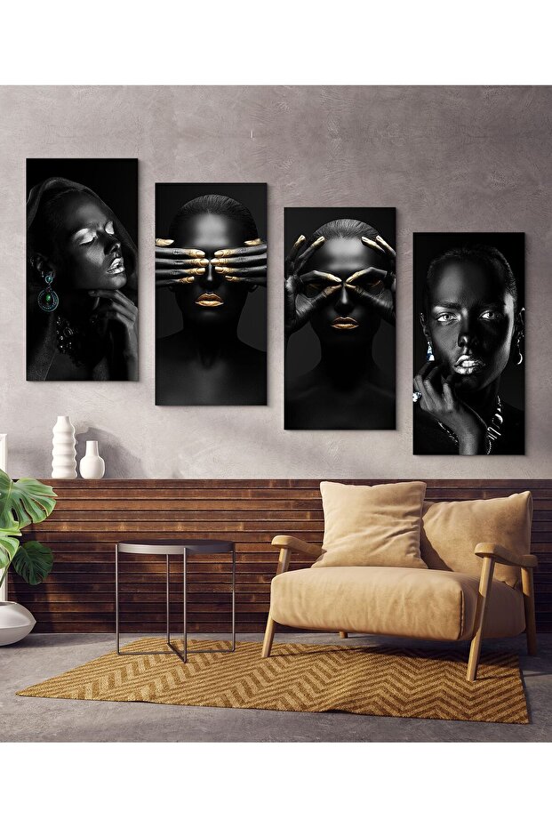Afrikalı Kadınlar 4lü mdf tablo - 1