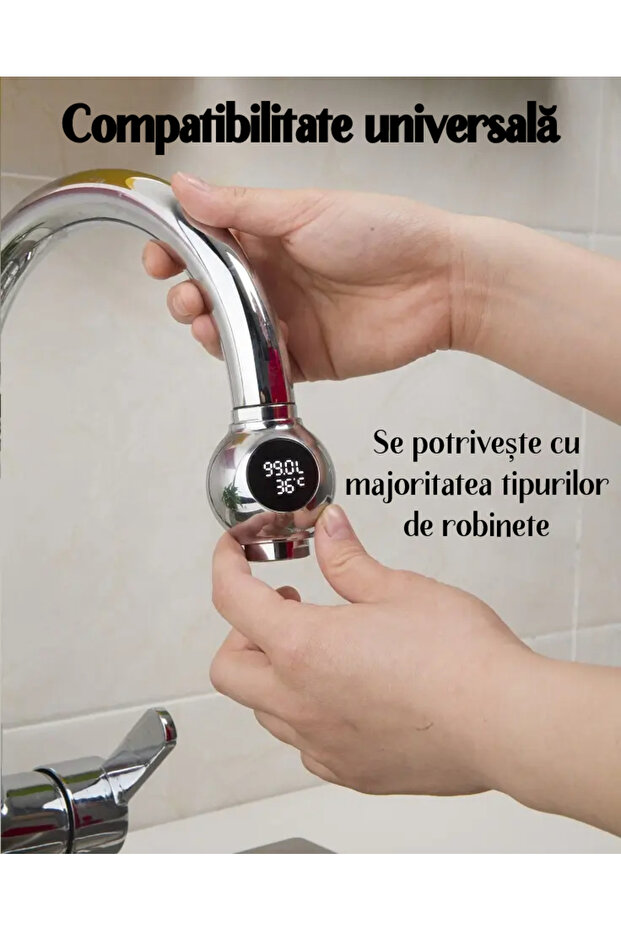 Faucet Extension with Water Temperature and Flow Display, Self-Loading Function, Universal Sink Model - 6