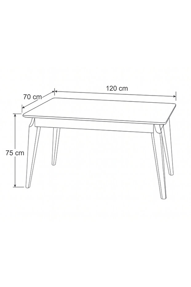 70X120 Mutfak Masası Atlas Serisi Balkon Masası (Sadece Masa)-Ceviz/Beyaz 70 x 120 - 4