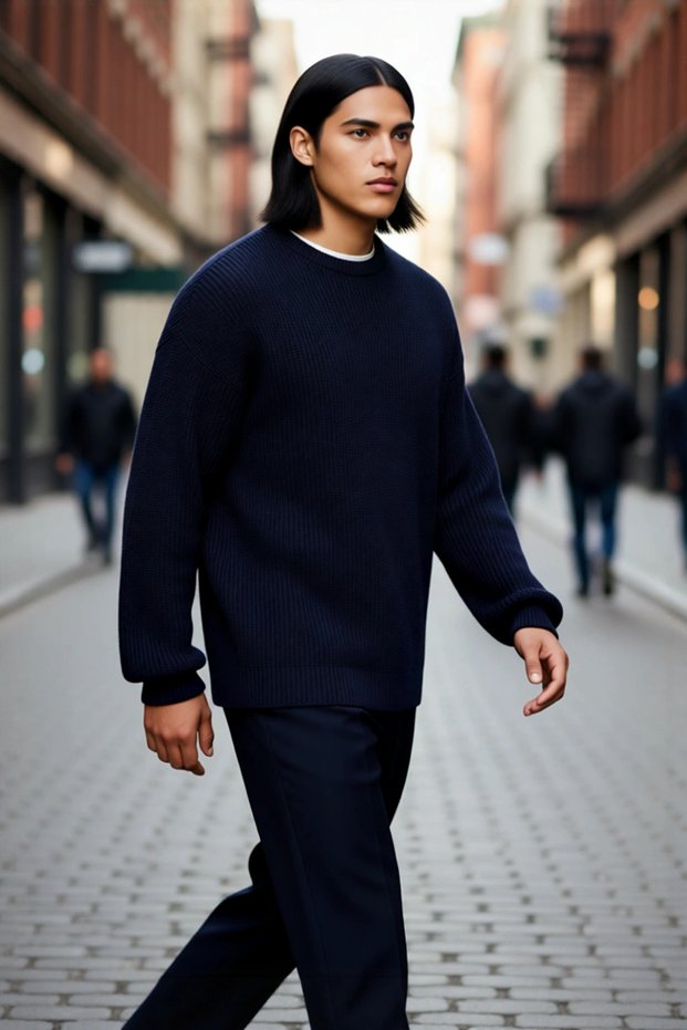 Men's Gray Oversize Crew Neck Plain Low Sleeve Acrylic Knitwear Sweater Casual Comfort Special for Styles