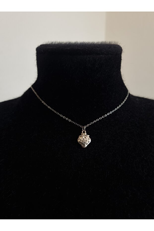 Minimal Strawberry Steel Chain Necklace Strawberry Y2K