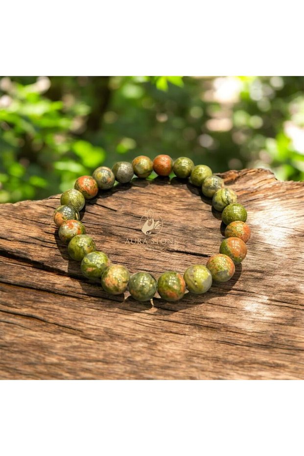 Aurastone Unakite Natural Stone 8mm Bracelet