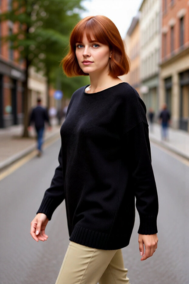 Women's Boat Neck Regular Fit Knitwear Sweater Plain Pattern Comfortable and Stylish Essential Piece Quality