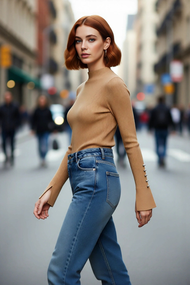 Women's Fitted Stand Collar Long Sleeve Ribbed Knit Sweater Casual Basic Offers Elegance Quality