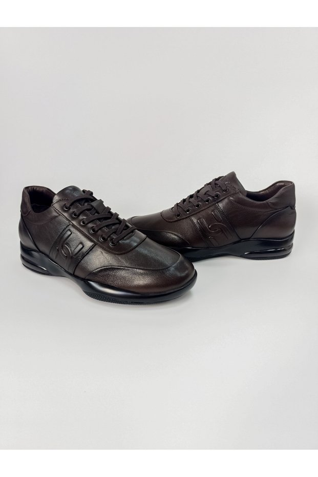 Men's Casual Shoes Genuine Leather Thermo Air Tube Sole Orthopedic Lace-Up Comfortable