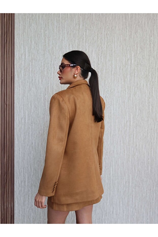 طقم سترة من جلد الغزال - 5