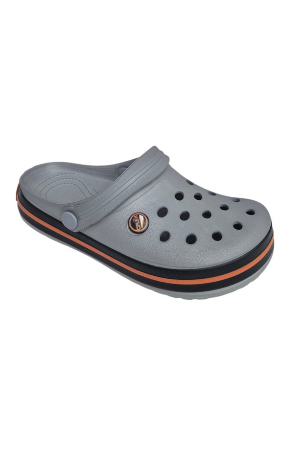 Gray Unisex Cross Perforated Slippers - Lightweight and Comfortable Summer Casual Garden Slippers