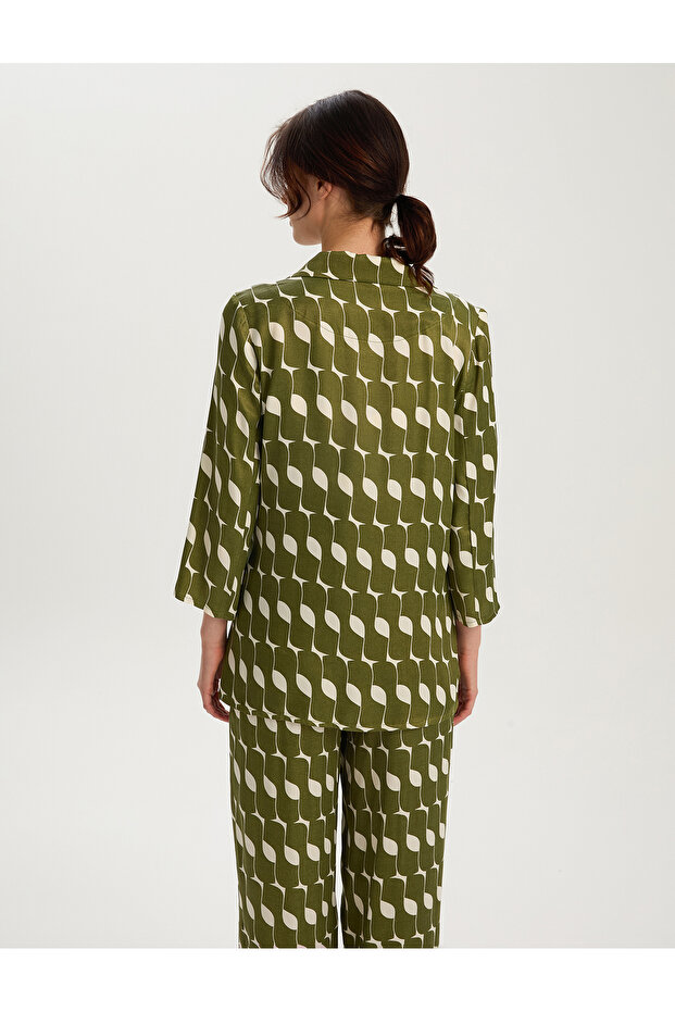 Pattern Printed Viscose Satin Jacket - 6