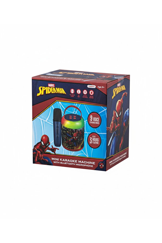 Marvel Spiderman Mini Karaoke Machine with Bluetooth Microphone | 9 Voice Changing Modes Toy Gift