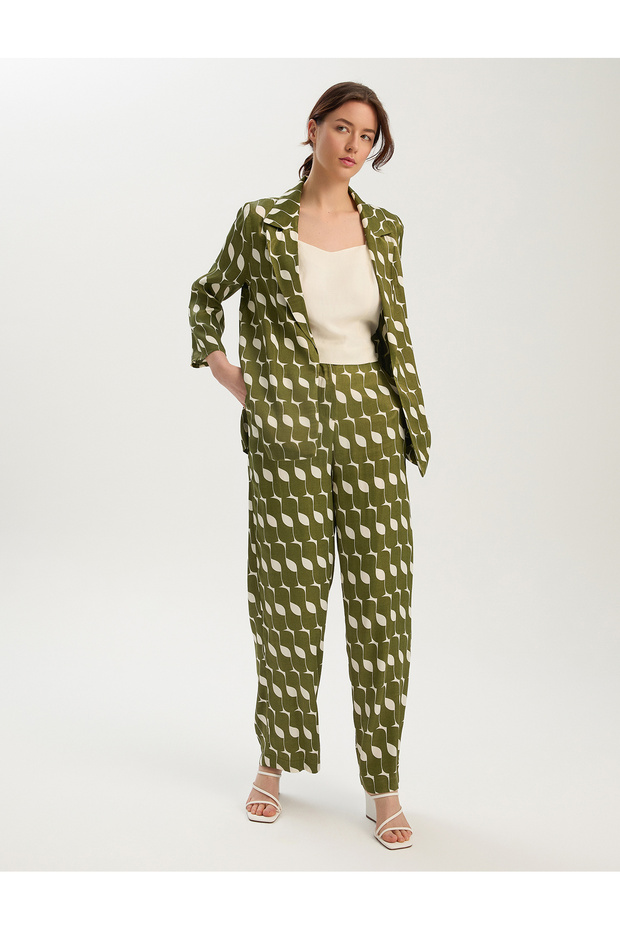 Pattern Printed Viscose Satin Jacket - 2