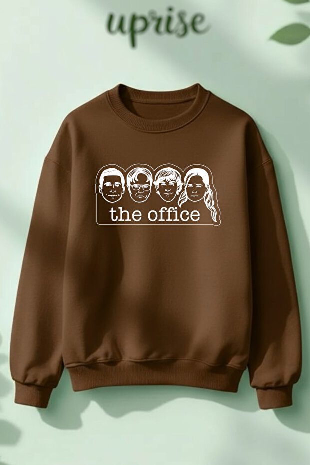 سويت شيرت كبير الحجم من القطن المطبوع بثلاث خيوط من Dunder Mifflin The Office