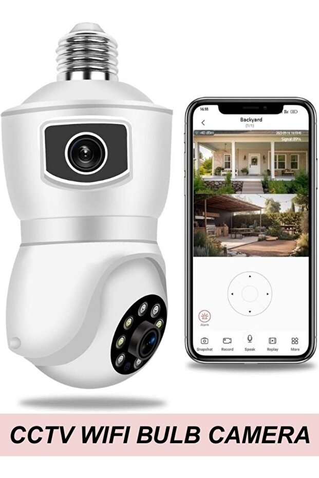 Smart WiFi Light Bulb Security Camera – 360° Panoramic, Night Vision, Motion Detection - 1