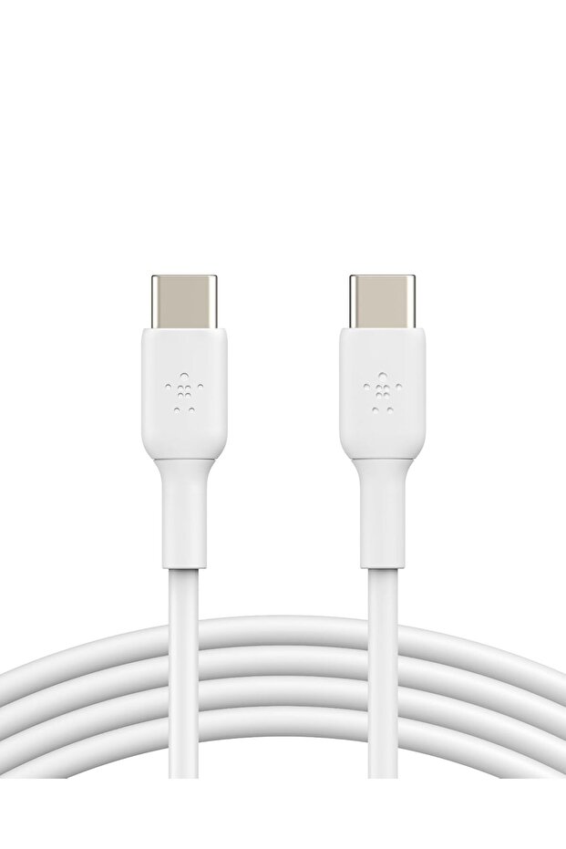 كابل BoostCharge USB-C إلى USB-C بطول 1 متر باللون الأبيض بقوة 60 وات