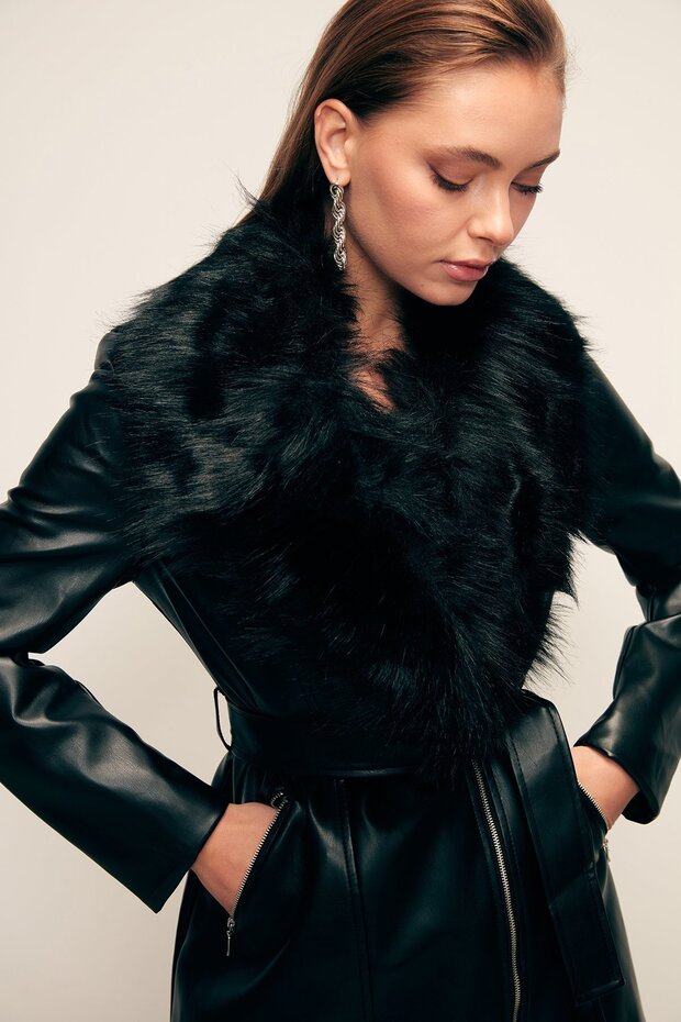 Detaylı Deri Ceket - 3