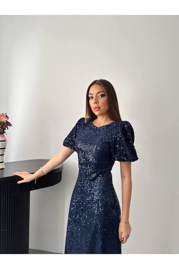 Kadın Midi Boy Pulpayet Elbise - 3