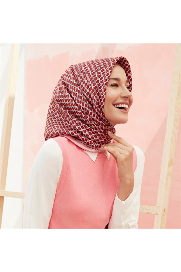 Saf İpek Twill Eşarp 8401D 80 - 1