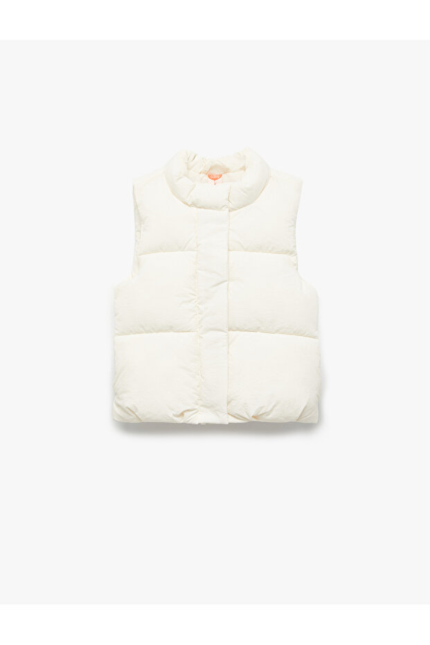Stand Collar Sleeveless Snap Closure Inflatable Vest